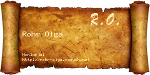 Rohr Olga névjegykártya